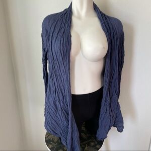 Vulin blue waterfall cardigan cotton and steel blend metallic fleck sz.40 flawed